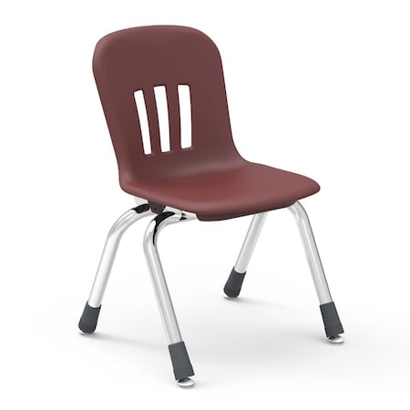 Virco Metaphor Series 12" Classroom Chair, Preschool - 1st Grade with Nylon Glides - Wine Seat N912